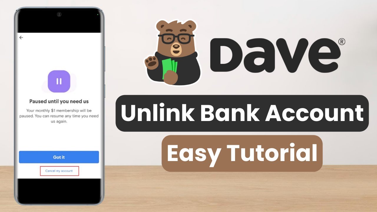 how to unlink bank account from dave app